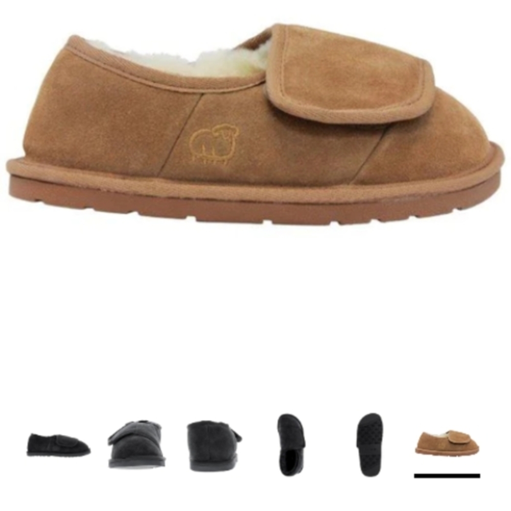 LAMO Sheepskin Shearling Wrap Boot Bootie Slippers Shoes Ugg Uggs Sz 9 NEW!!